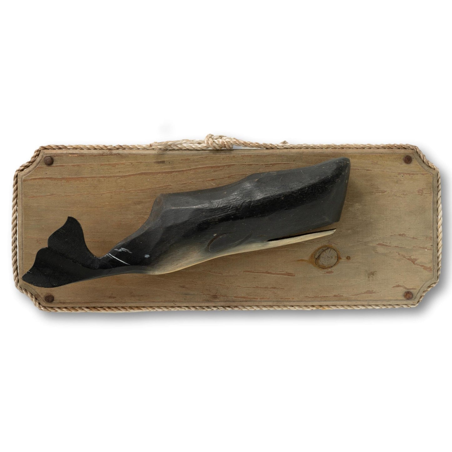 Carved Wood Whale Mount