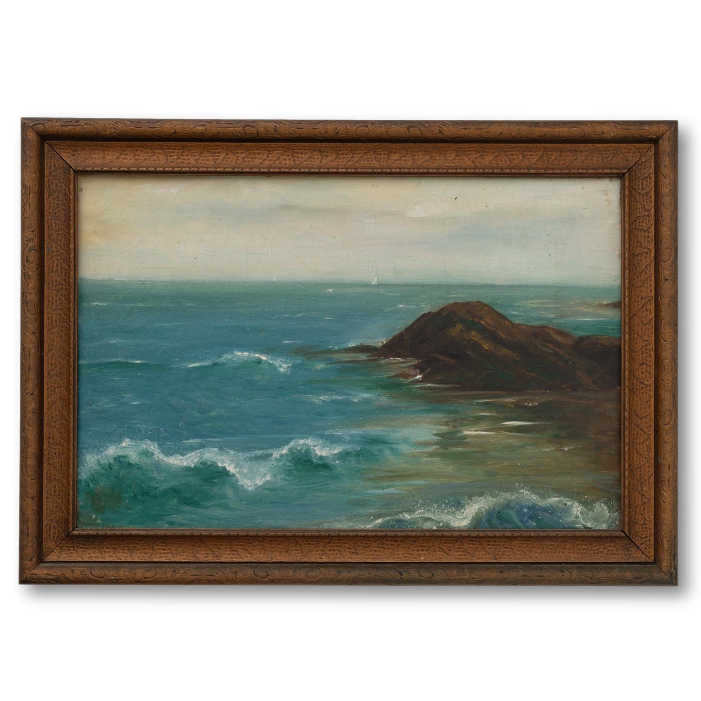 Seascape w. Sailboats Oil