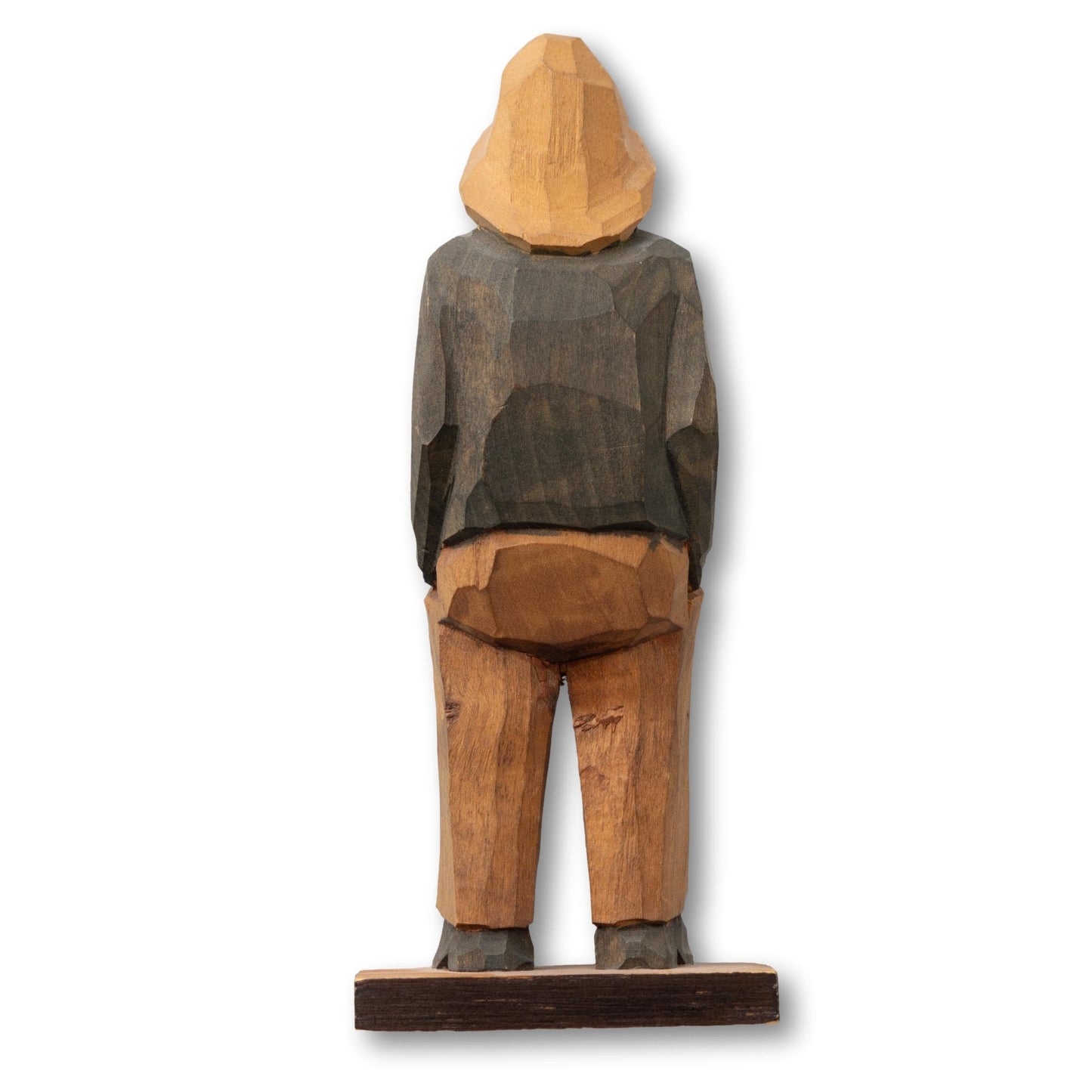 Hand-Carved Fisherman in Grey Sweater