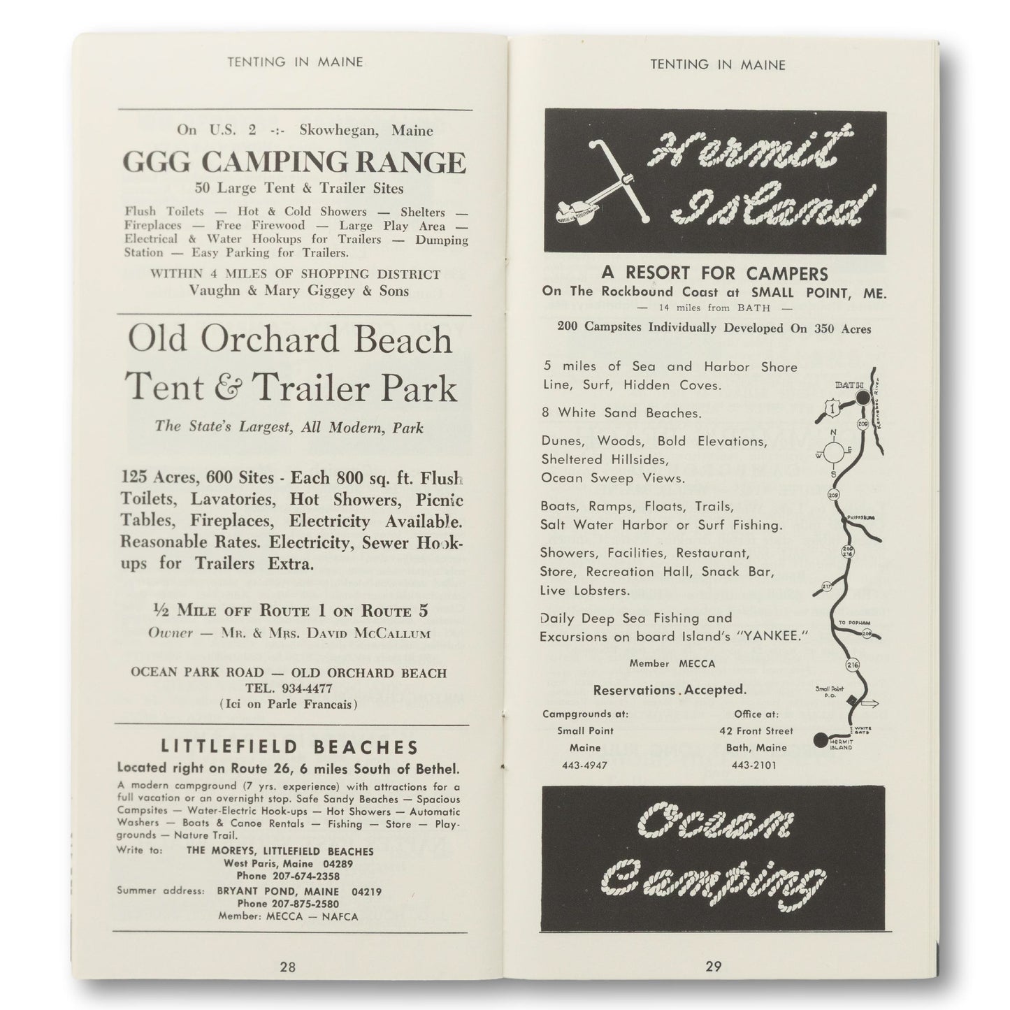 "Tenting in Maine" Booklet