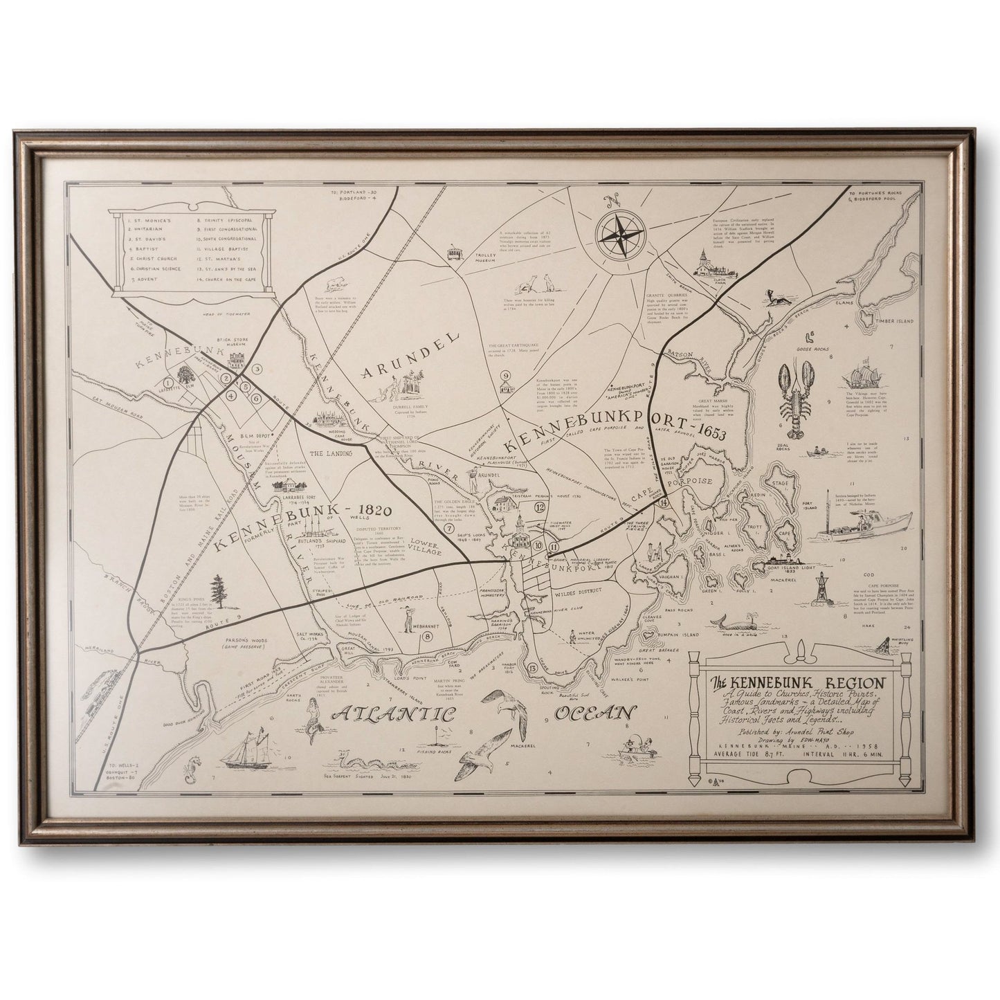 1958 Large Kennebunks Map