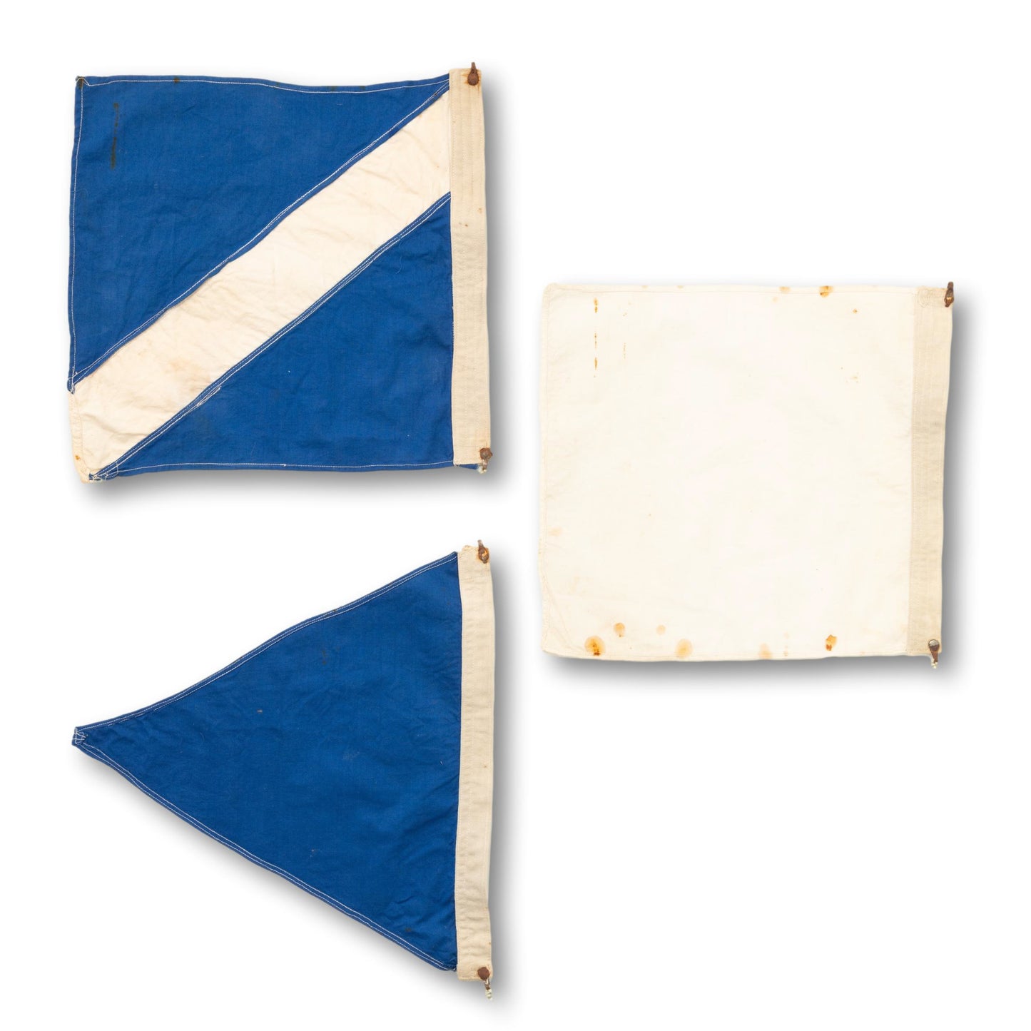 Trio of Blue and White Signal Flags