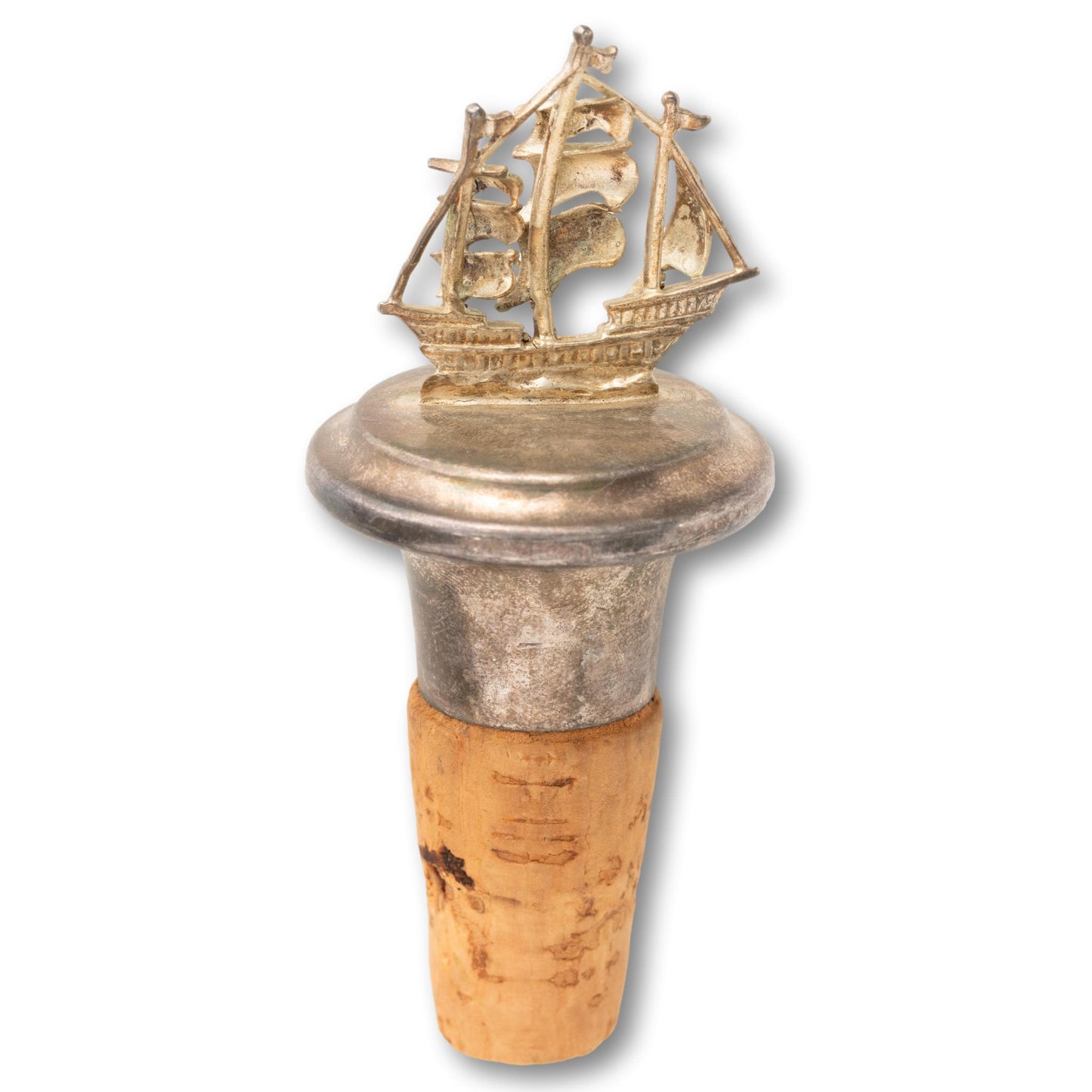 Silver Plated Ship Bottle Stopper