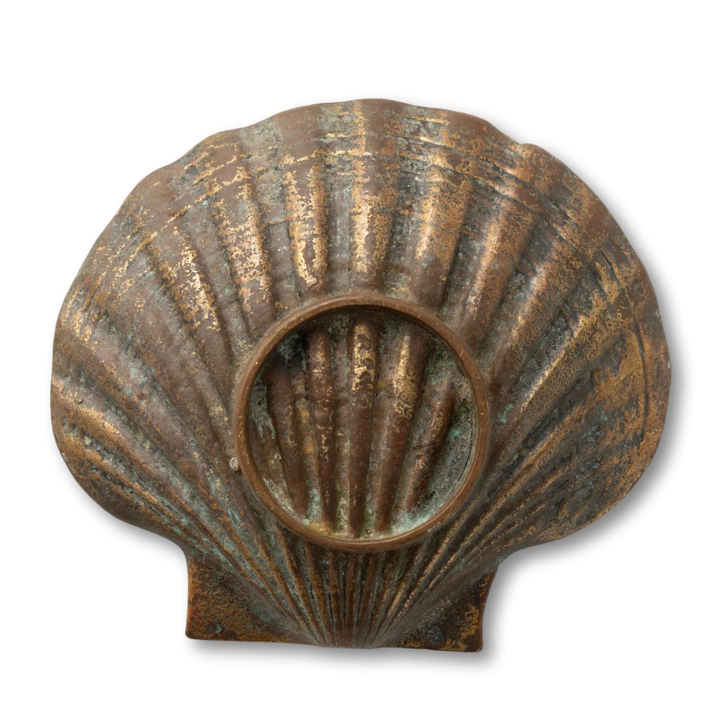 Patinated Brass Clam Catchall / Ashtray