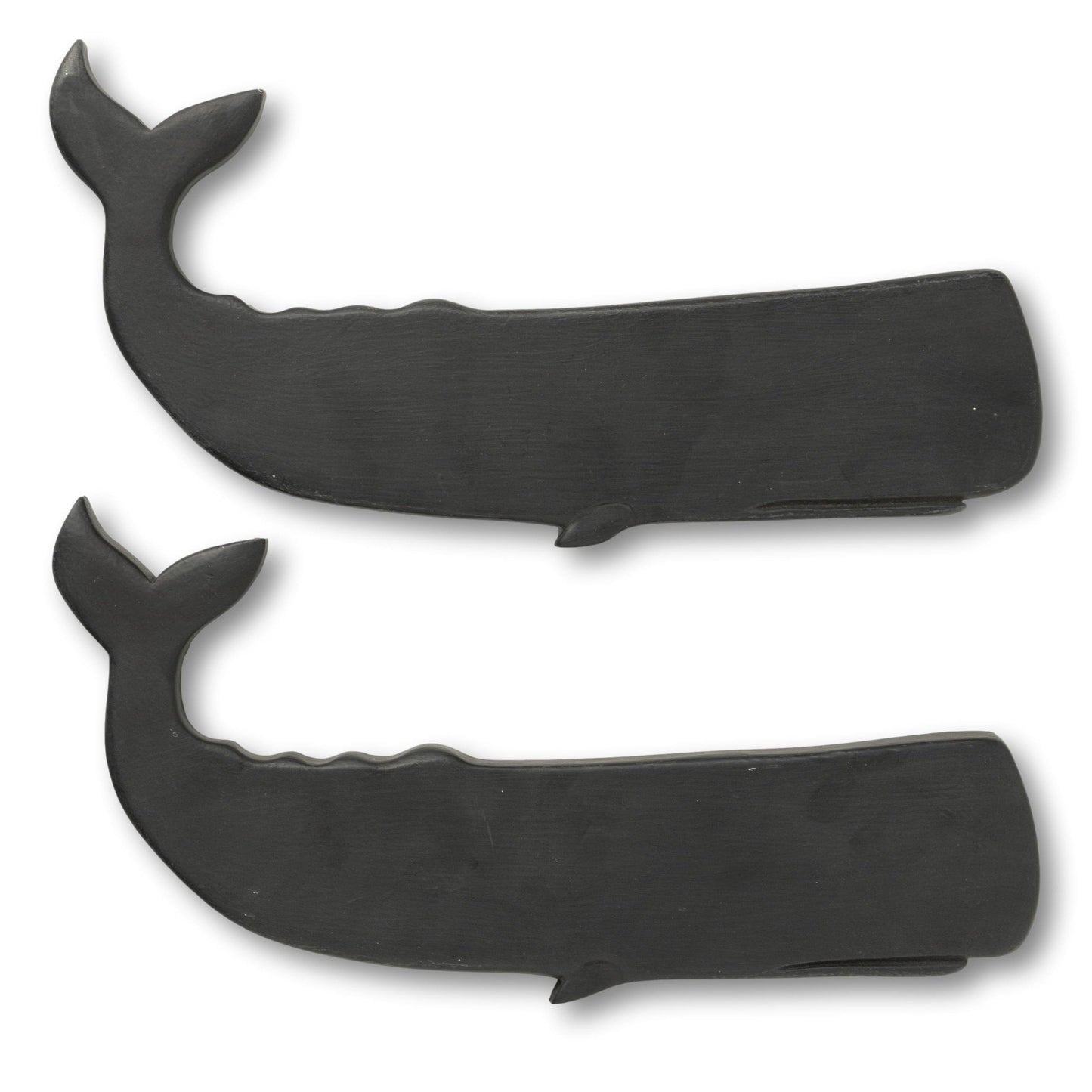 Pair of Black Wood Whales
