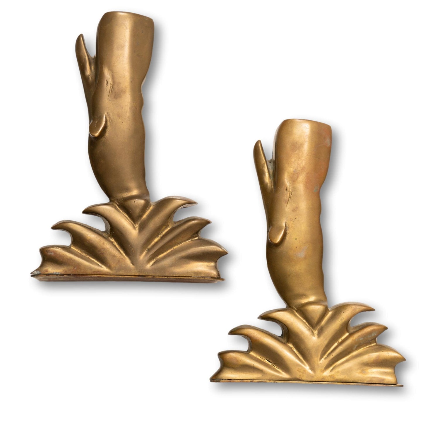 Unique Brass Whale Bookends