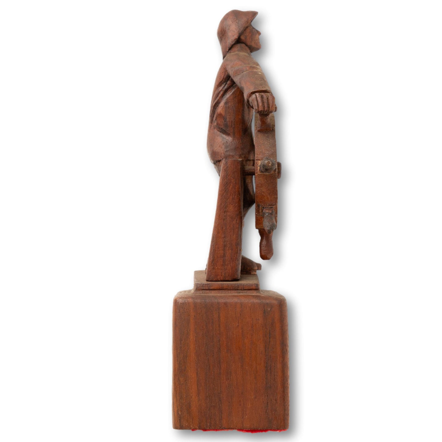Signed Man at the Wheel Carving