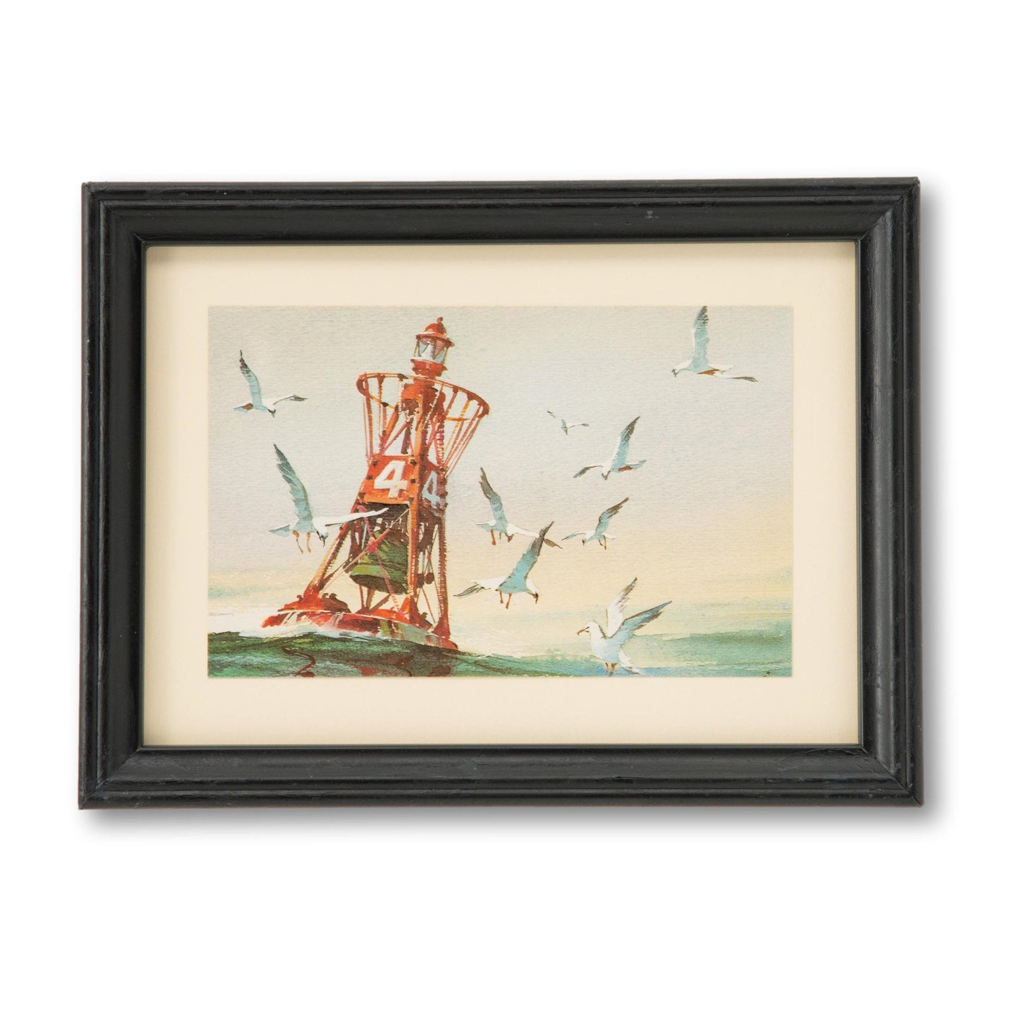 Framed Bell Buoy with Seagulls