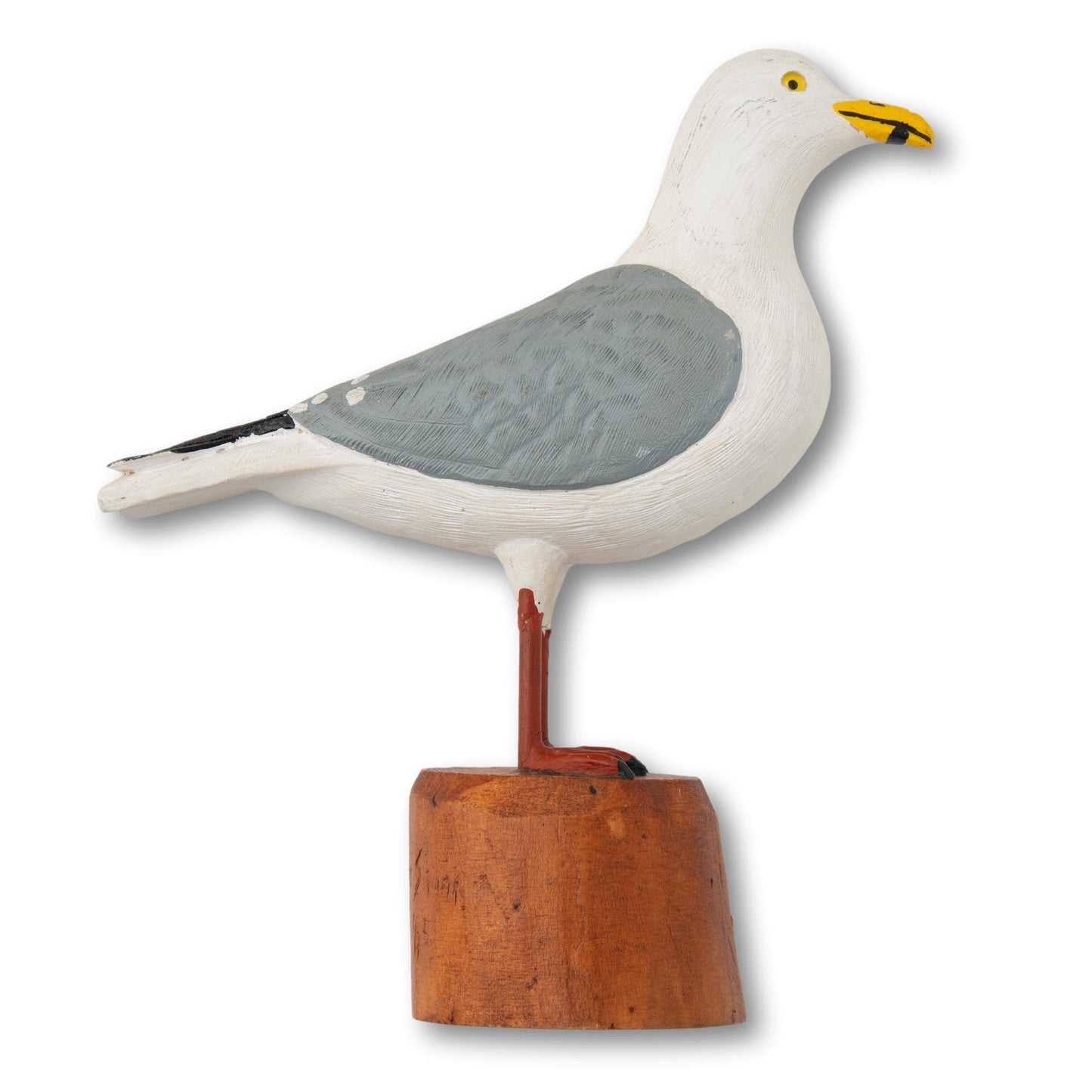 Carved Wood Seagull on Post