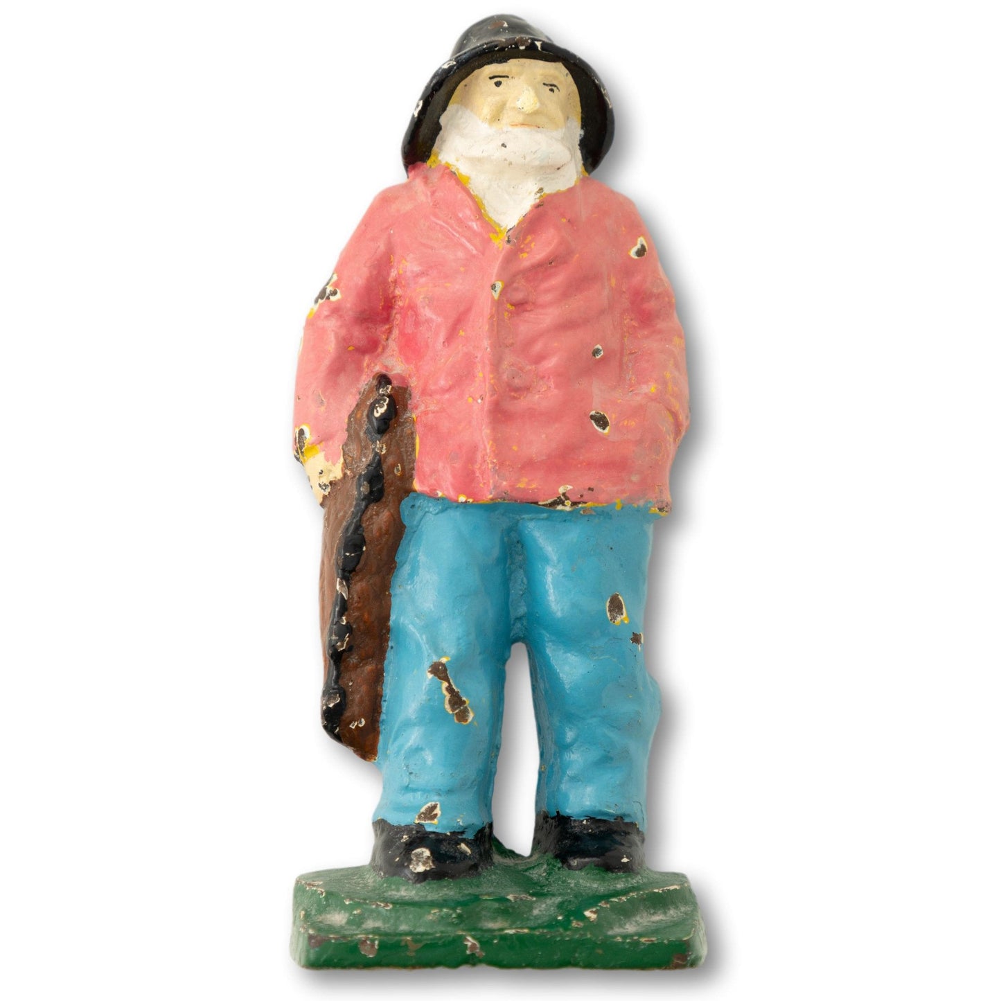 Pink Cast Iron Fisherman Book End or Doorstop