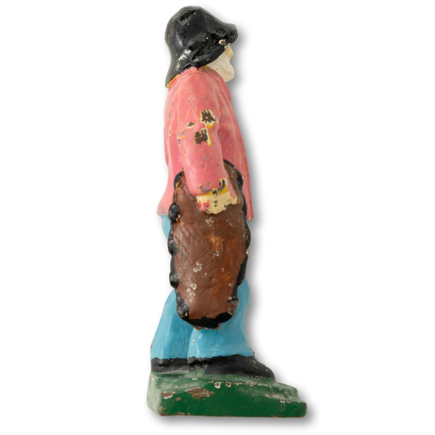 Pink Cast Iron Fisherman Book End or Doorstop