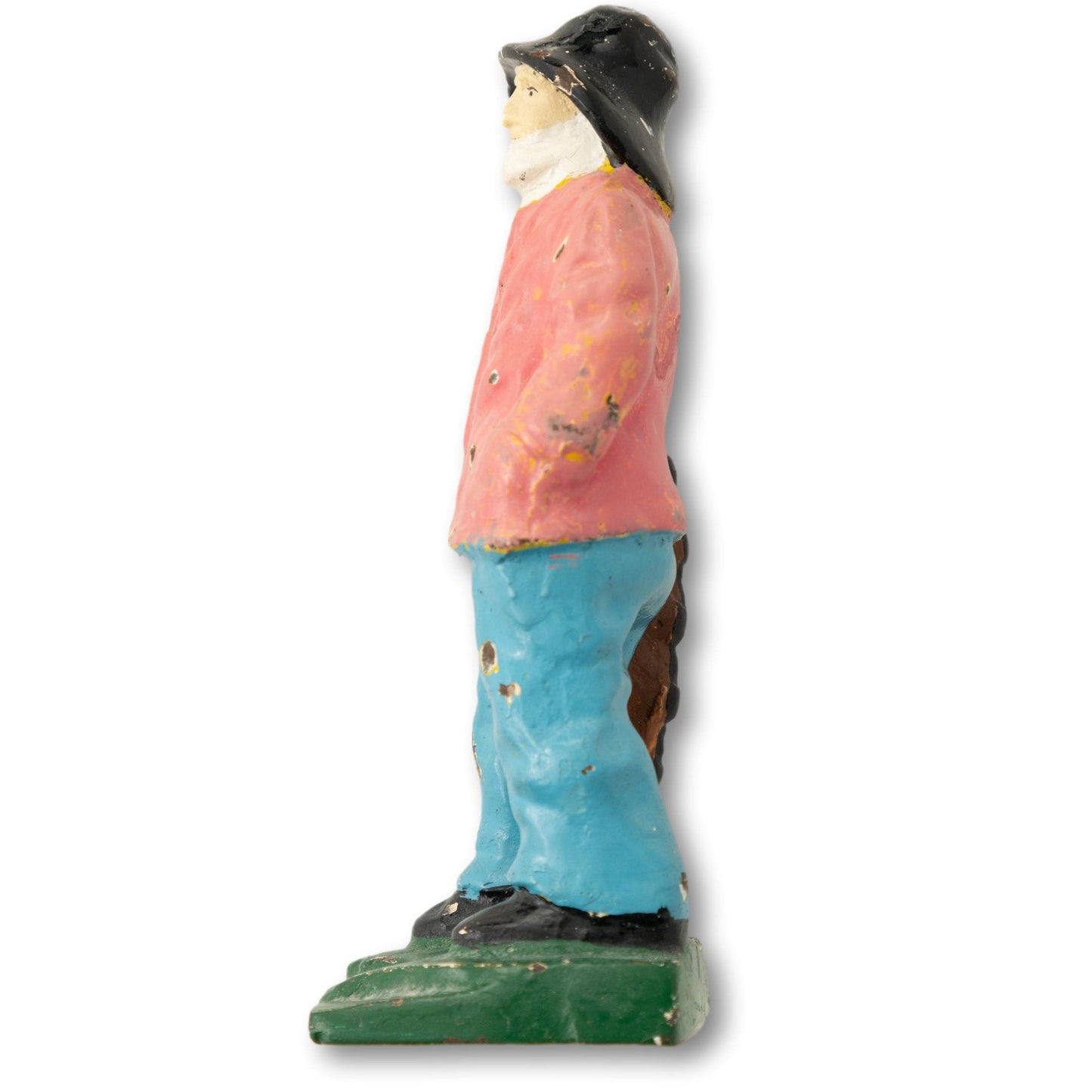 Pink Cast Iron Fisherman Book End or Doorstop