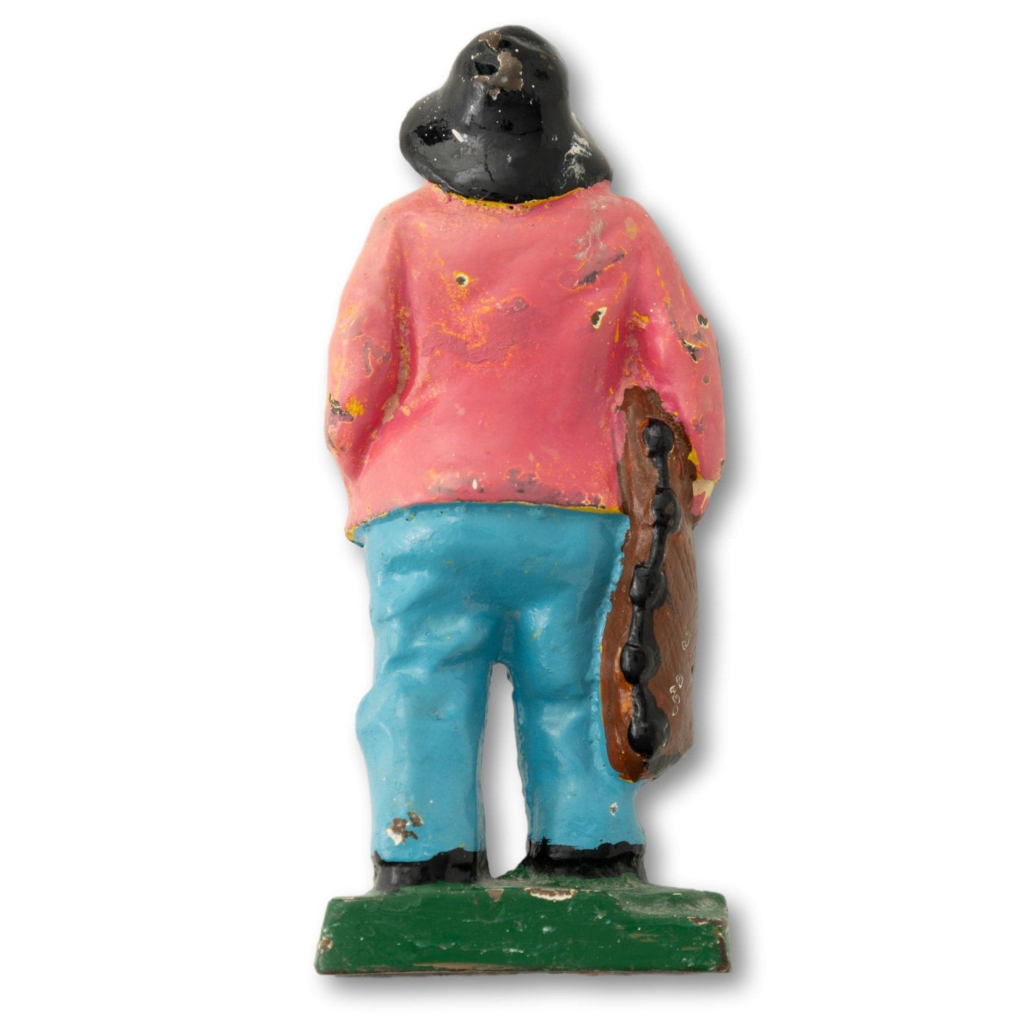 Pink Cast Iron Fisherman Book End or Doorstop