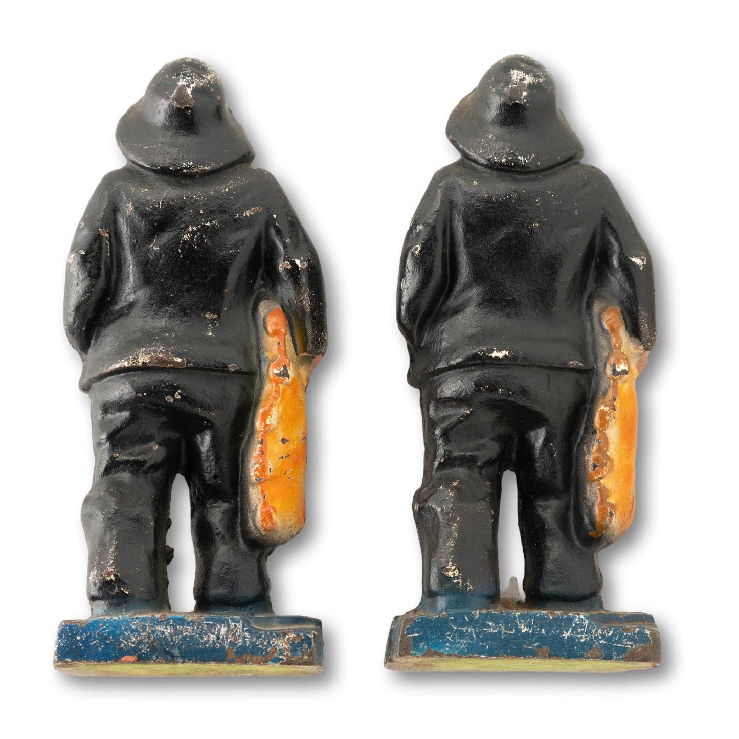 Pair of Unique Fishermen in Black Bookends