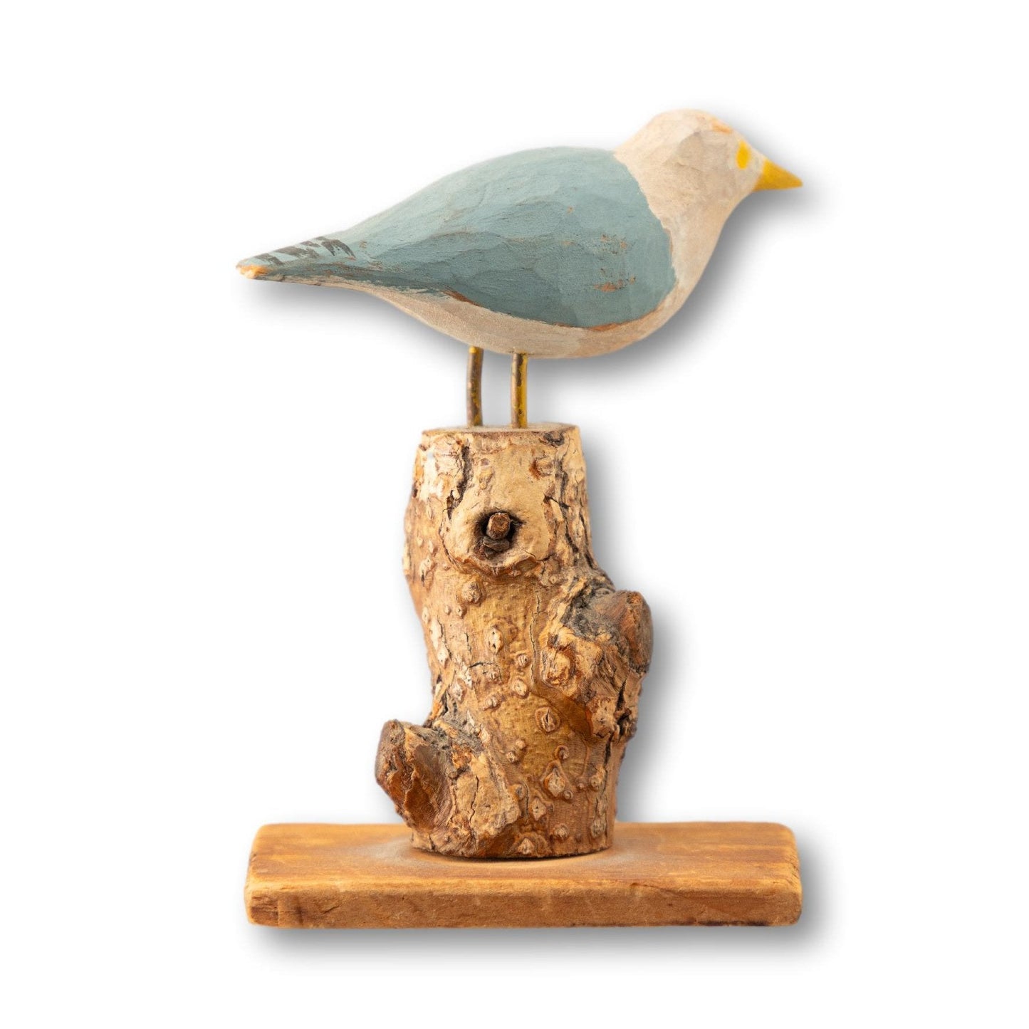 Wood Seagull on Natural Post