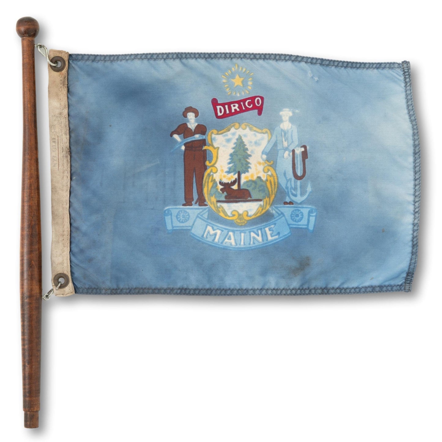 Maine Flag on Pole