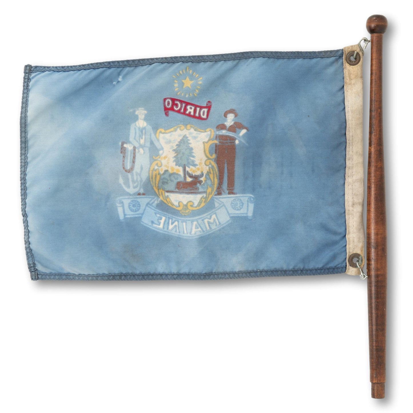 Maine Flag on Pole