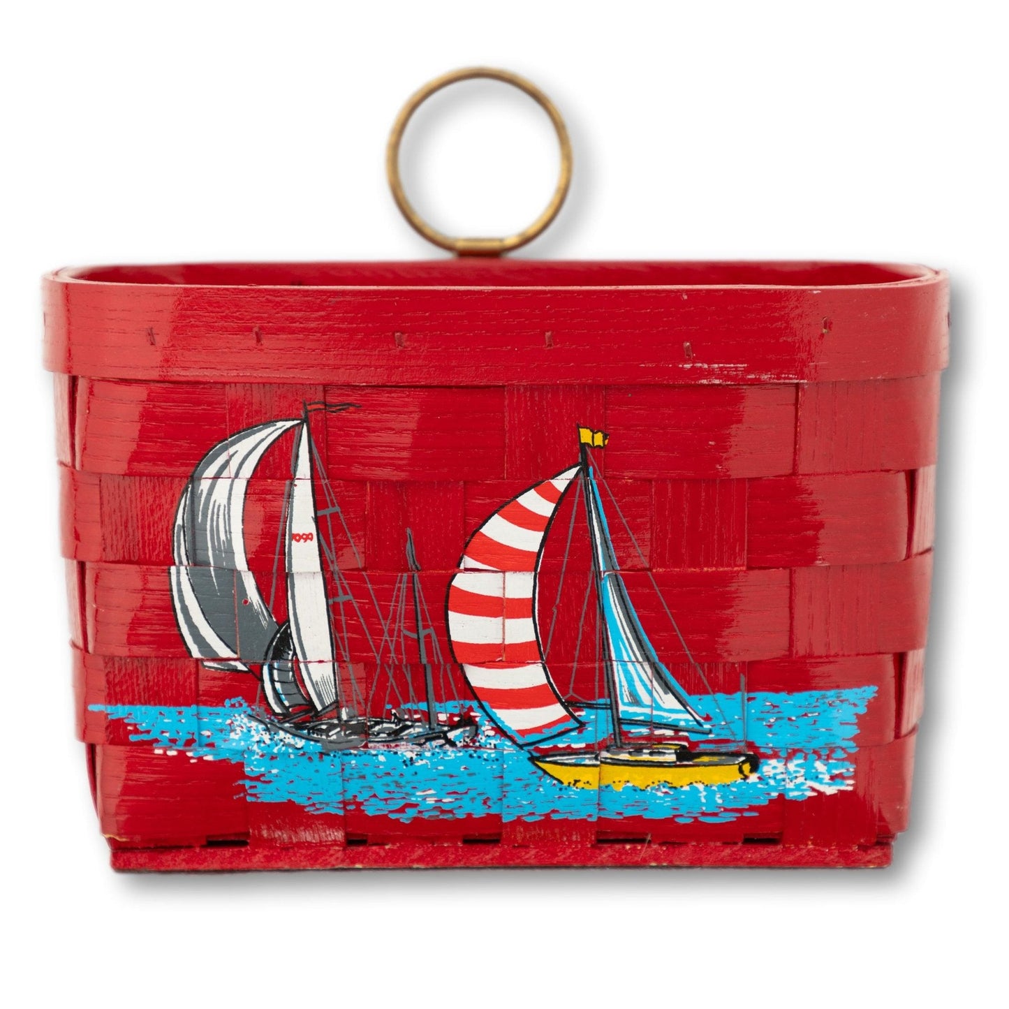 Sailboat Painted Basket