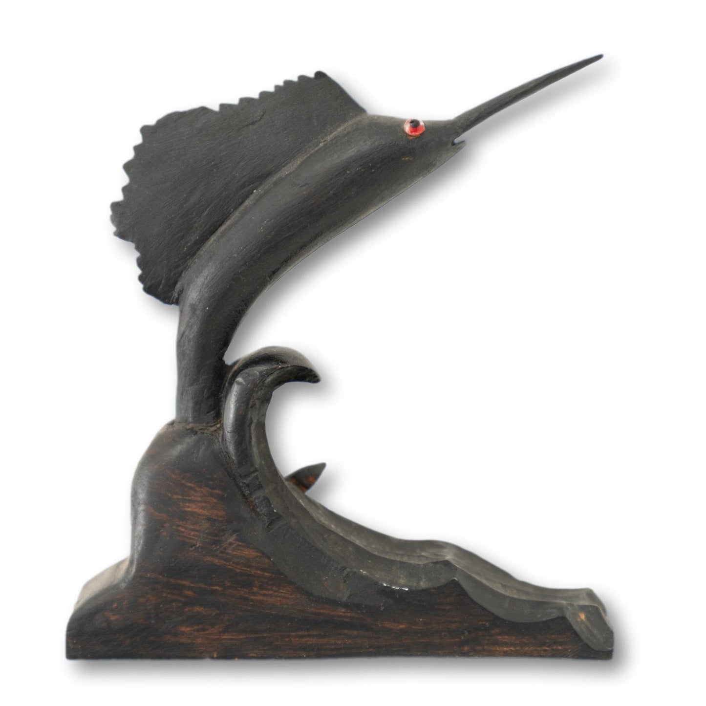 Carved Black Wood Swordfish