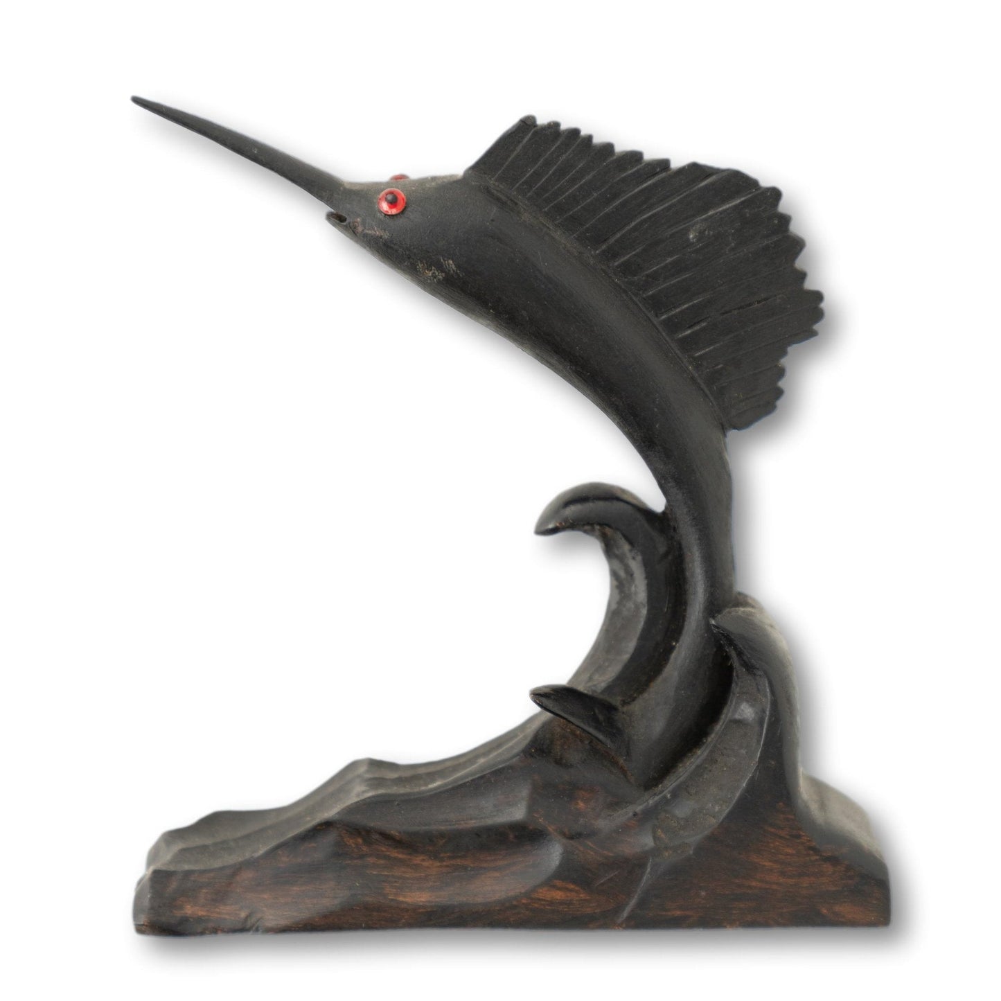 Carved Black Wood Swordfish
