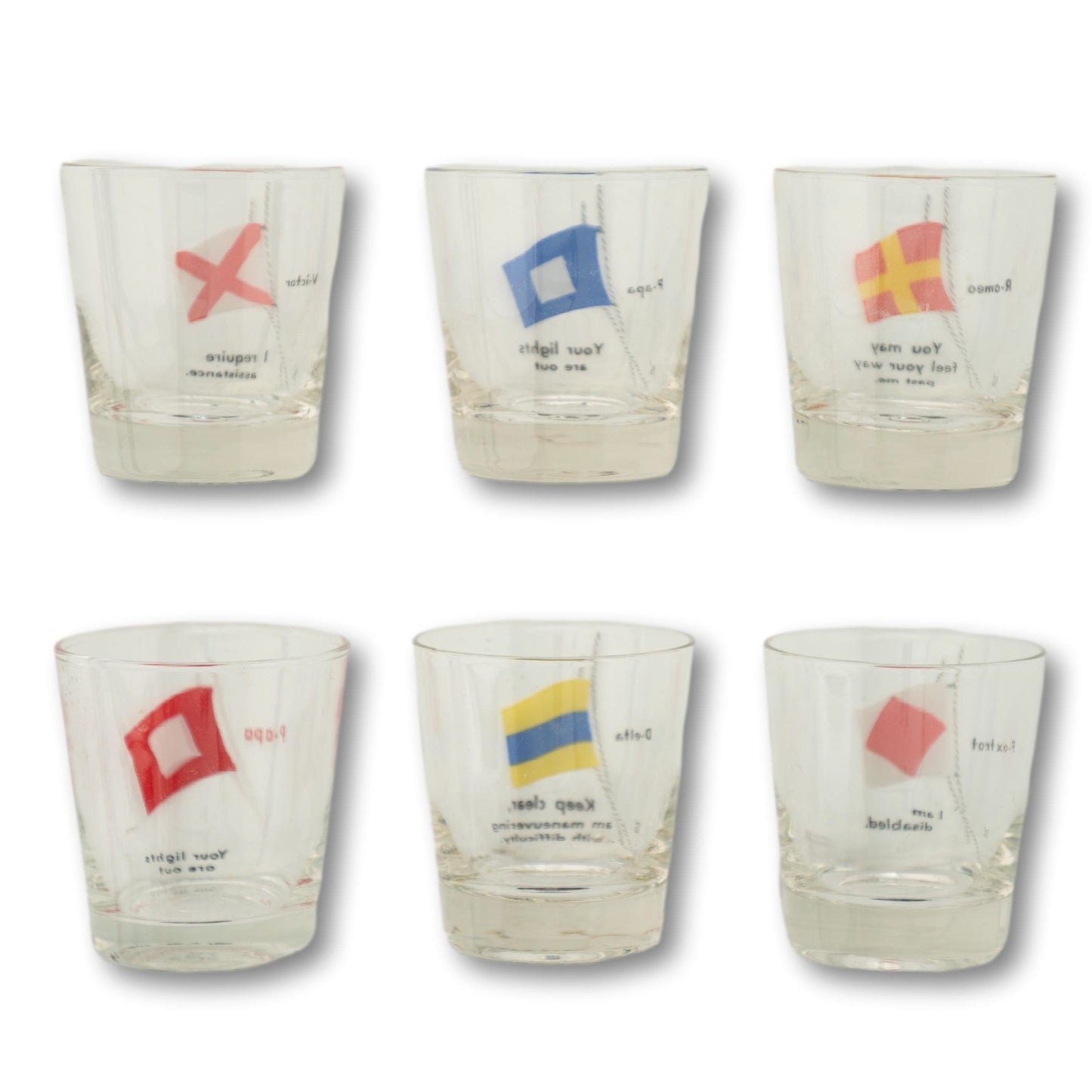 Nautical Flag Glasses, Set of 6