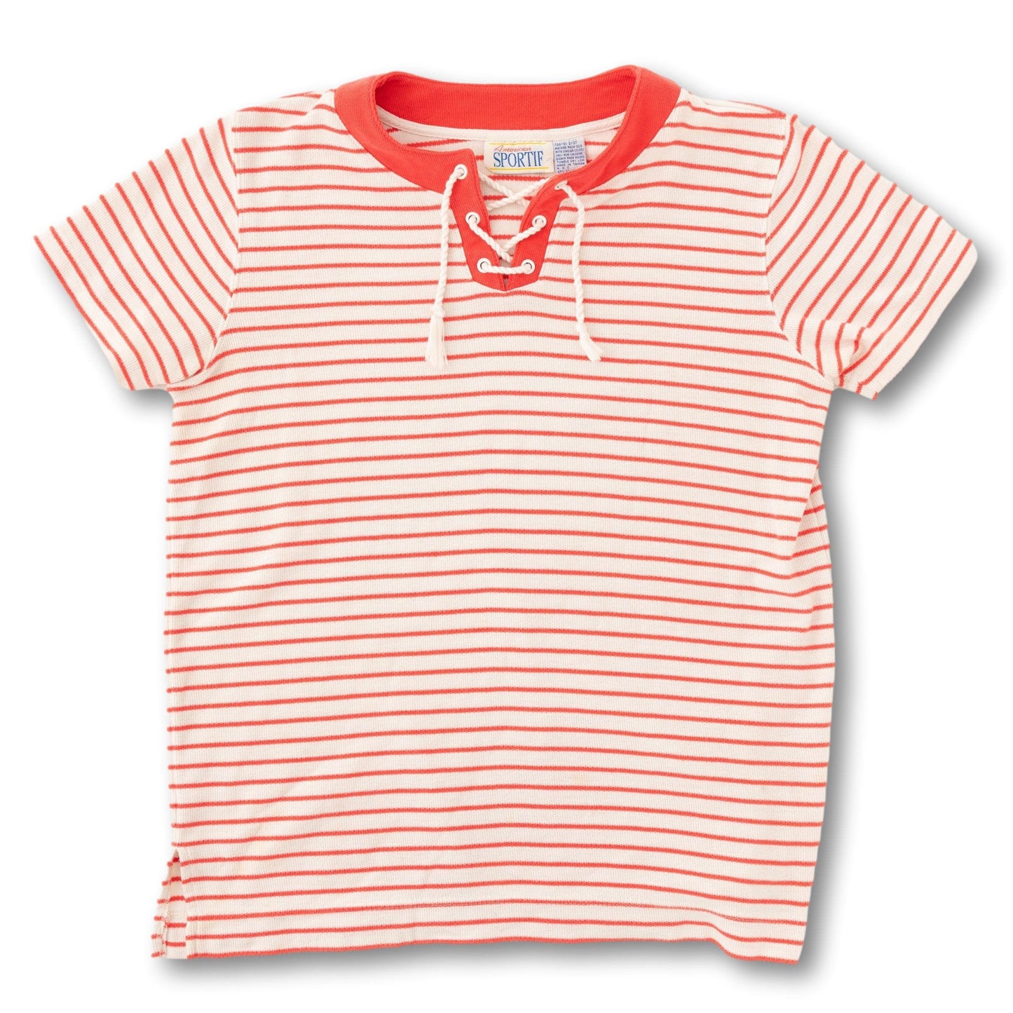 Laced Collar Striped Tee