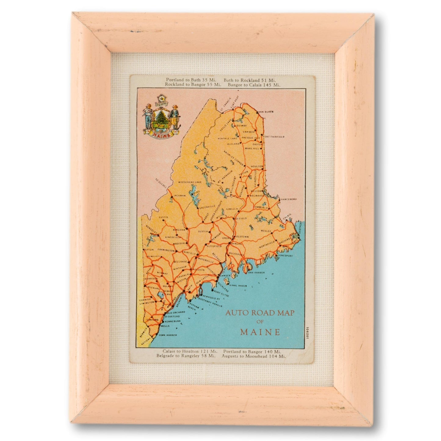 Framed Maine Postcard