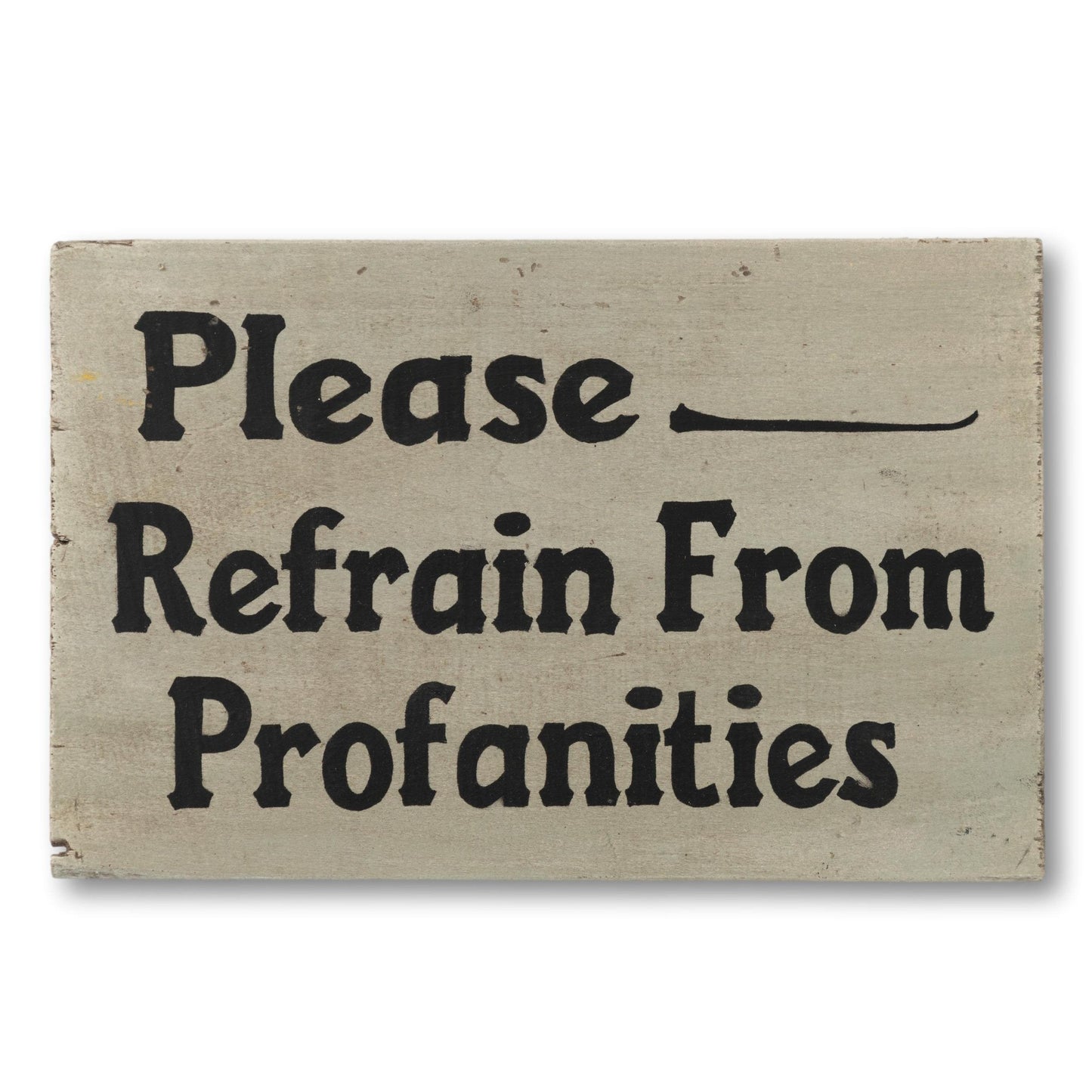 Hand-Painted Profanities Sign