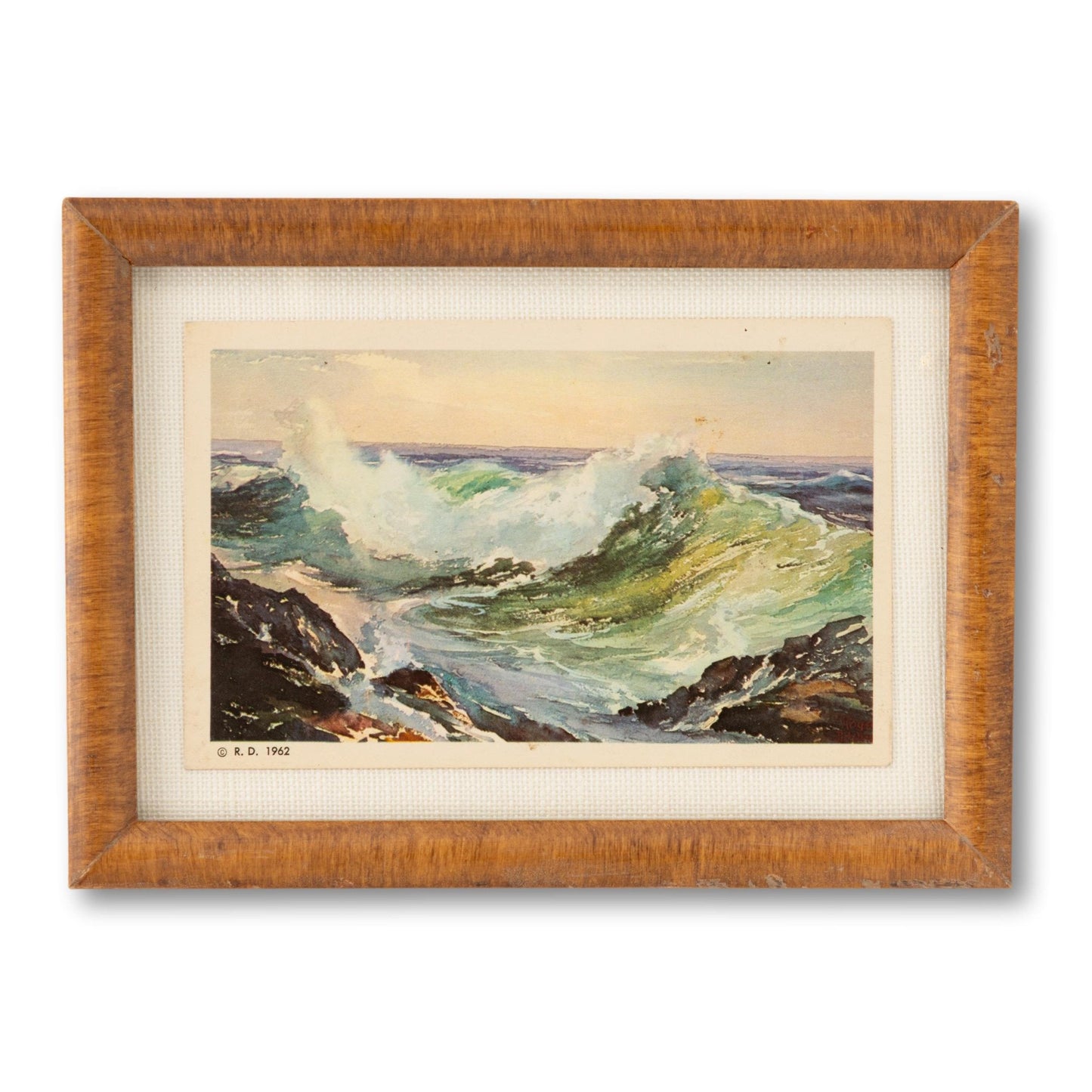 Framed 1962 Seascape Postcard