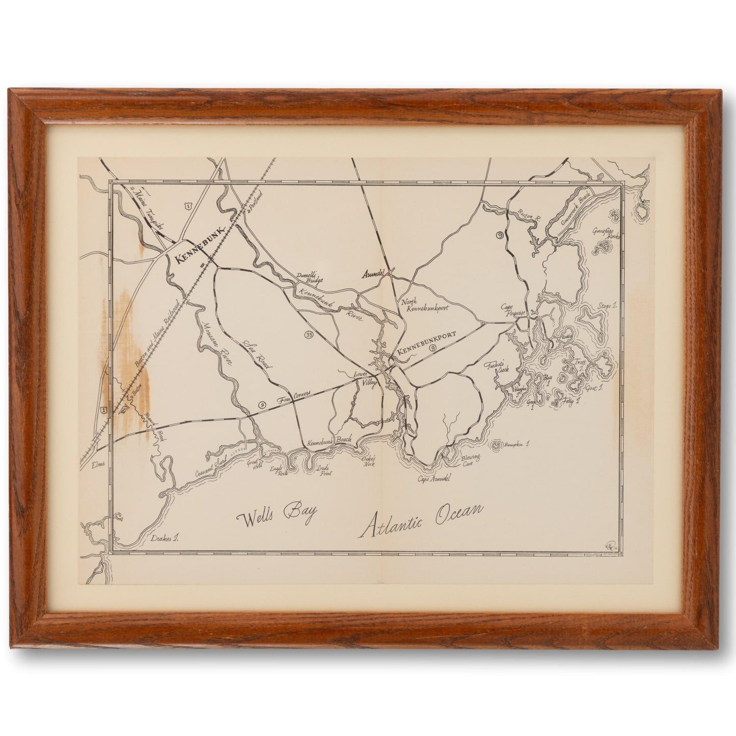 Framed Kennebunks Map