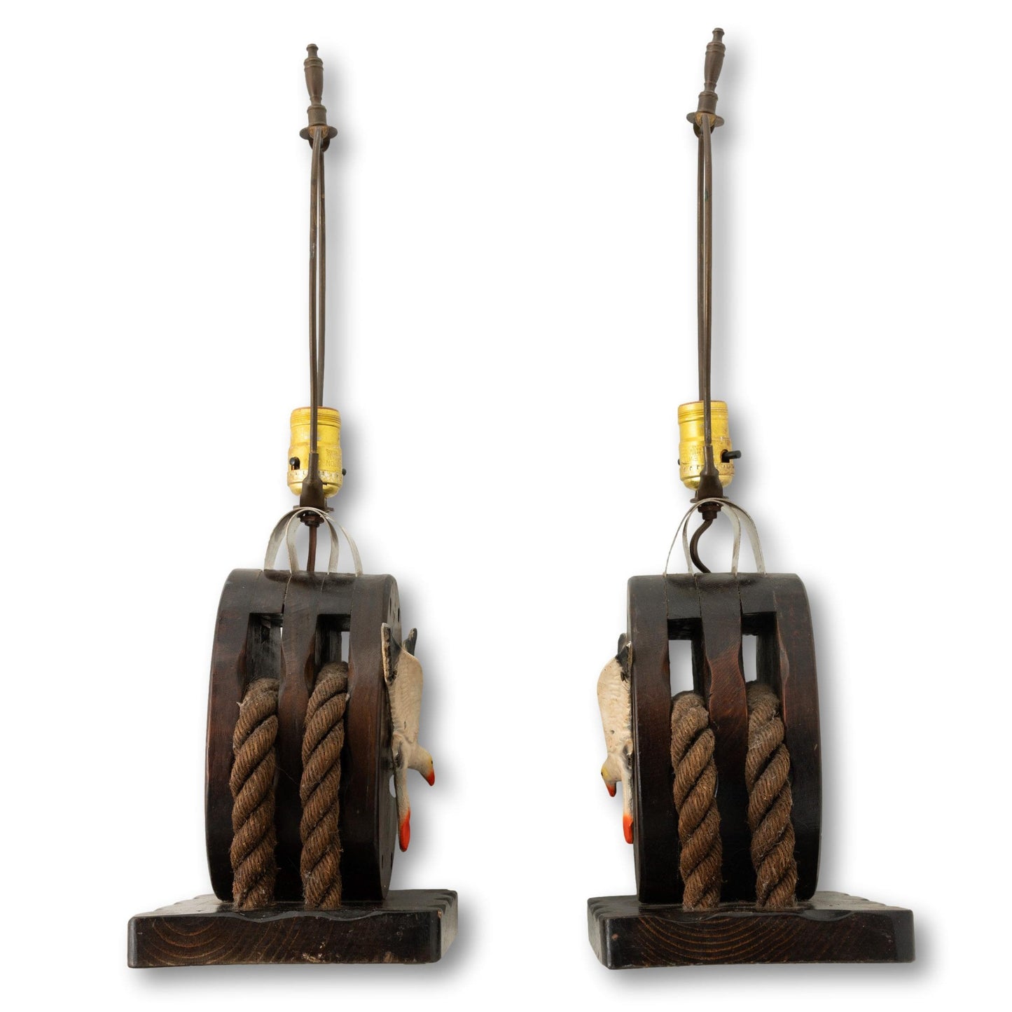 Pair of Tackle Pulley Lamps