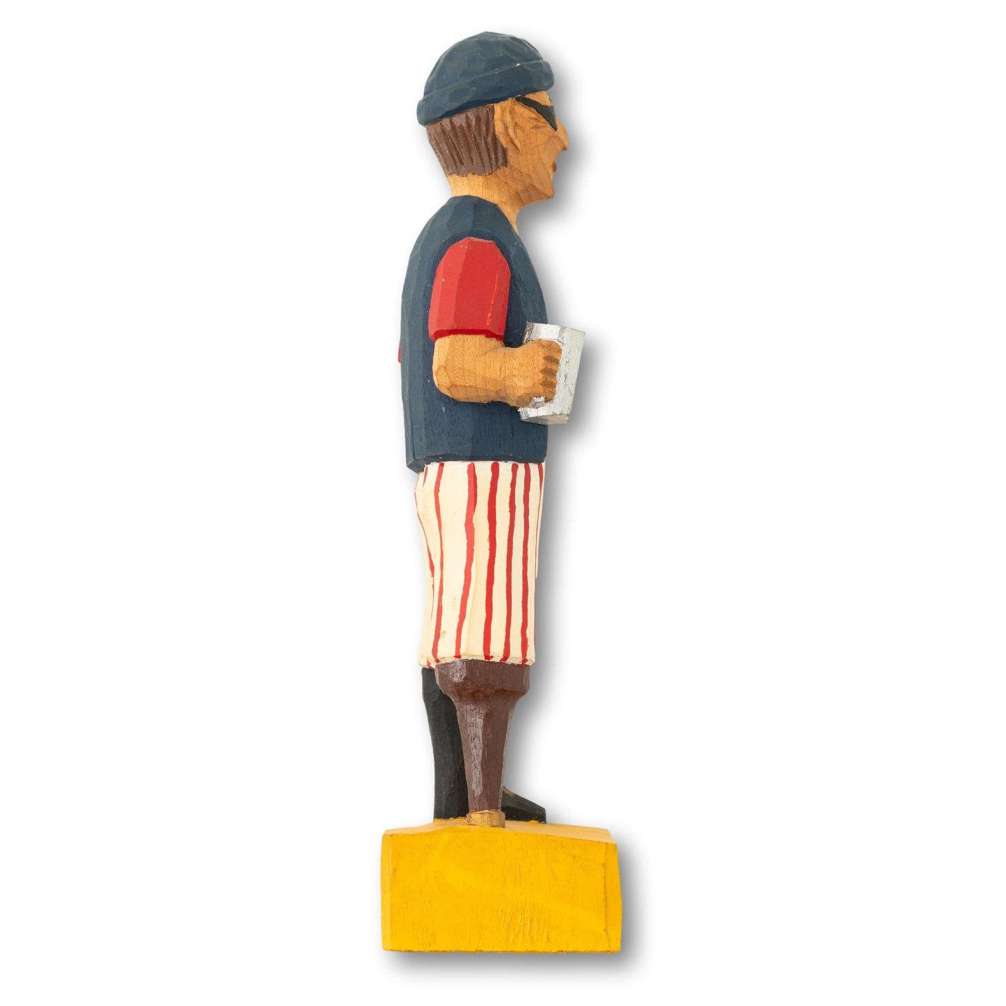 12" Carved Peg Leg Pirate