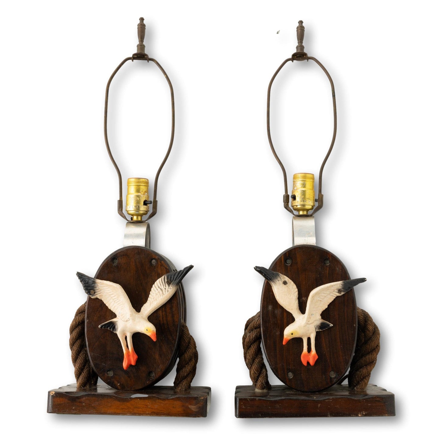 Pair of Tackle Pulley Lamps