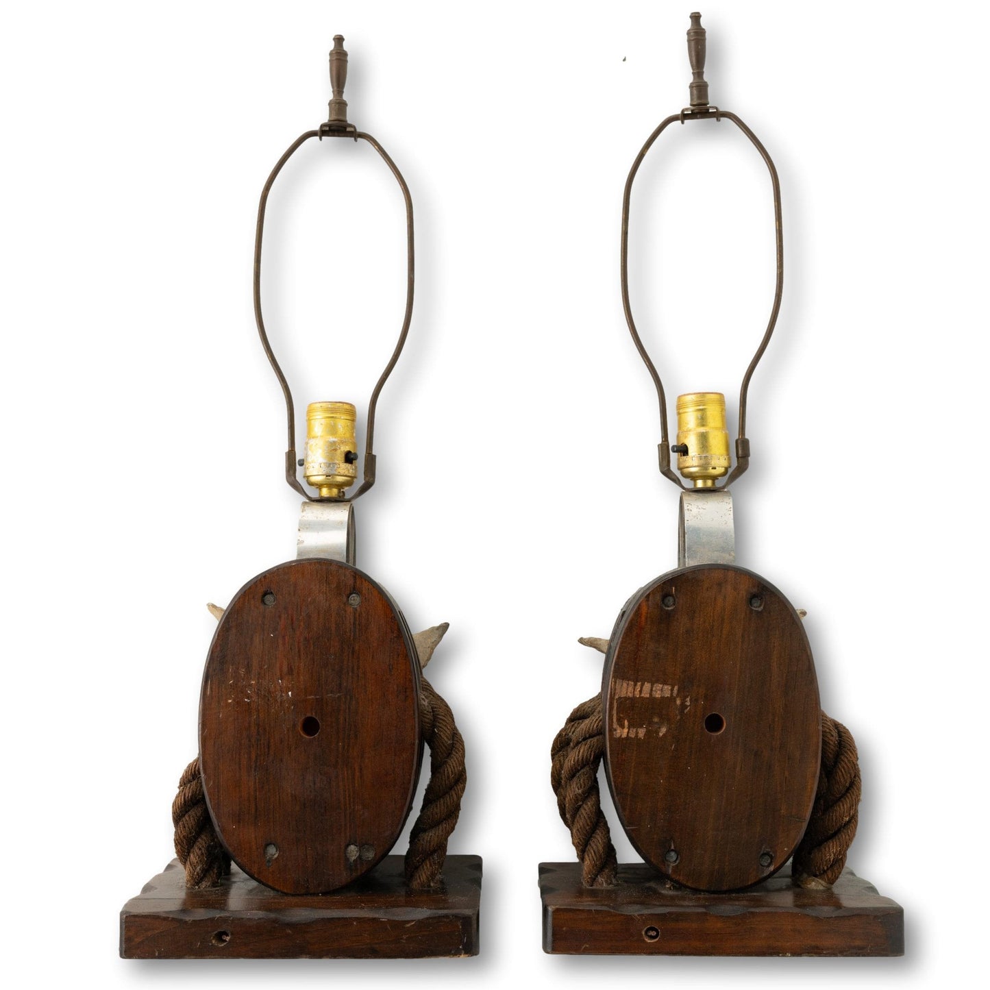 Pair of Tackle Pulley Lamps