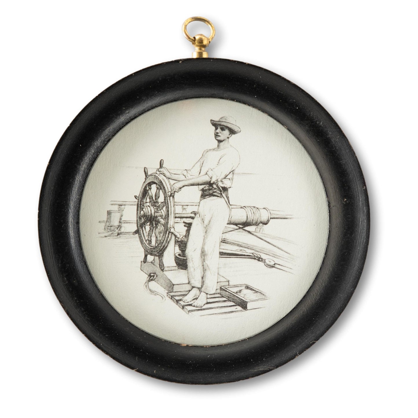 Round Sailor at the Wheel Print