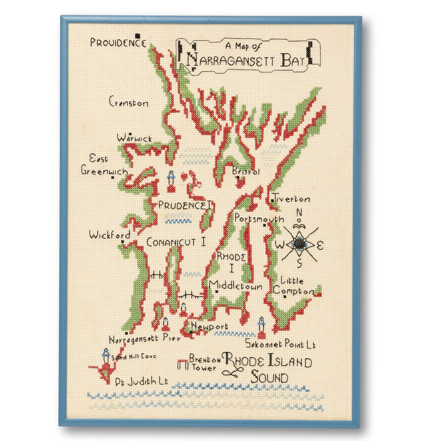 Needlework Map of Narragansett Bay, RI