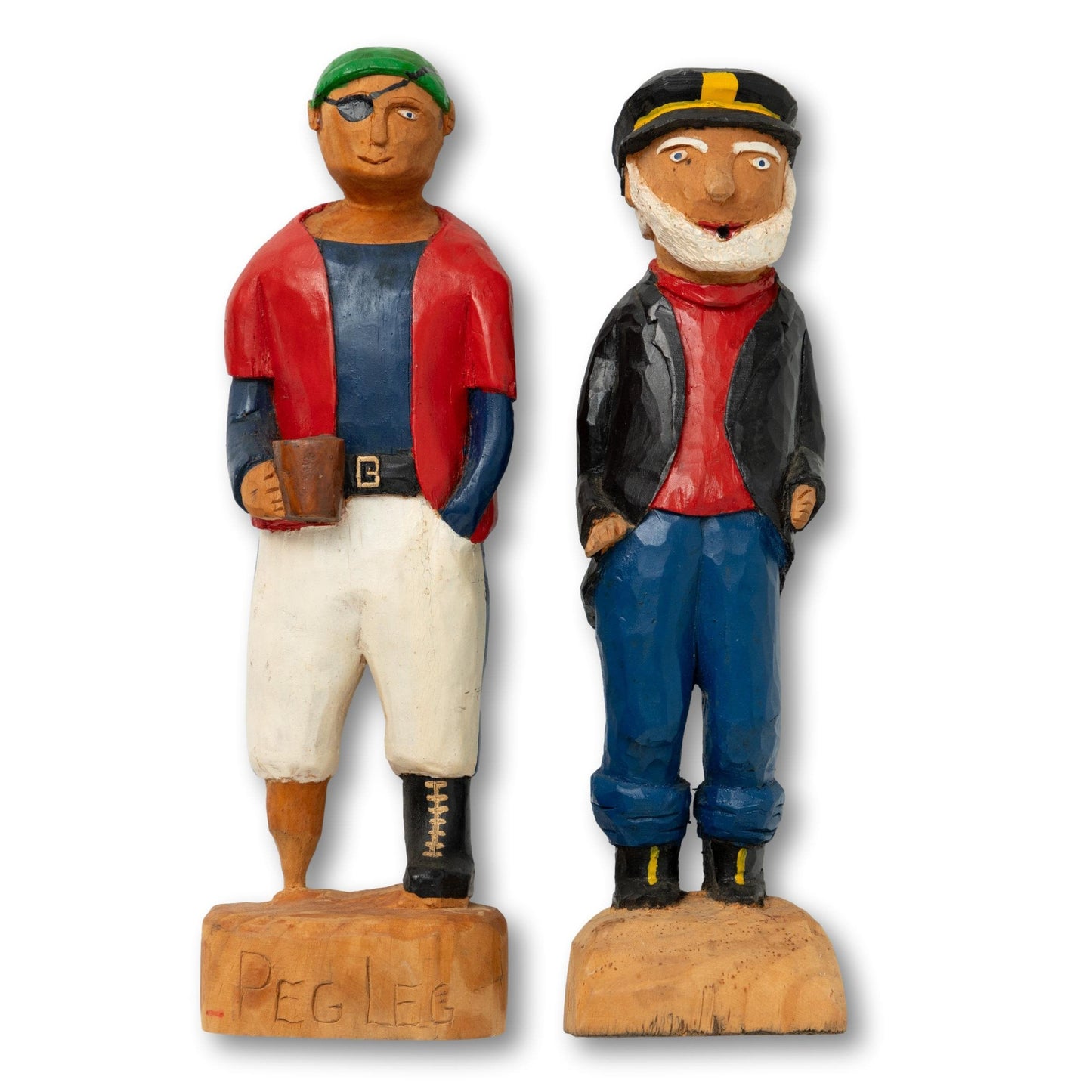 Pair of Large Carved Old Salts