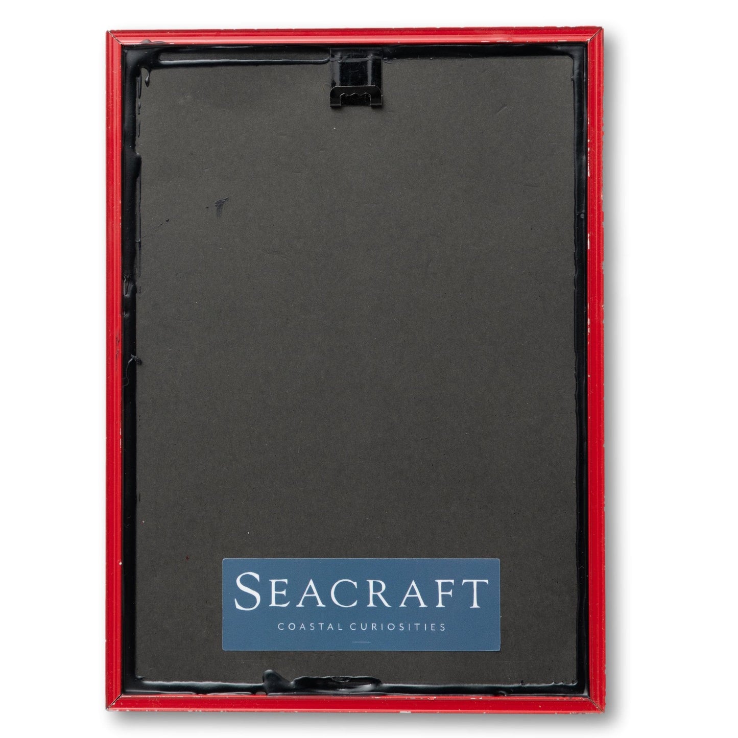 Wooden Boats Print in Red Frame