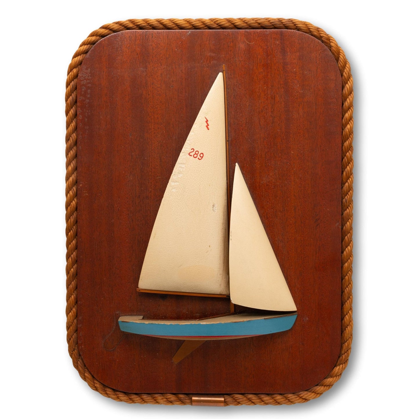 Hand-Carved Sailboat Wall Hanging