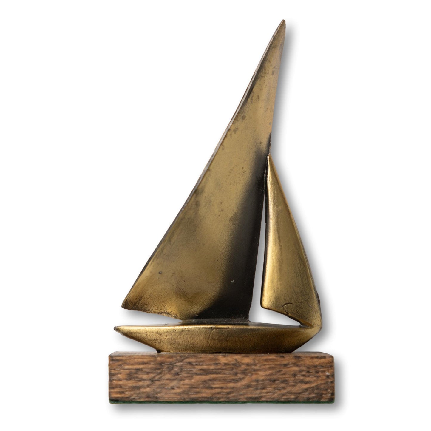 Brass Sailboat on Wood Mount
