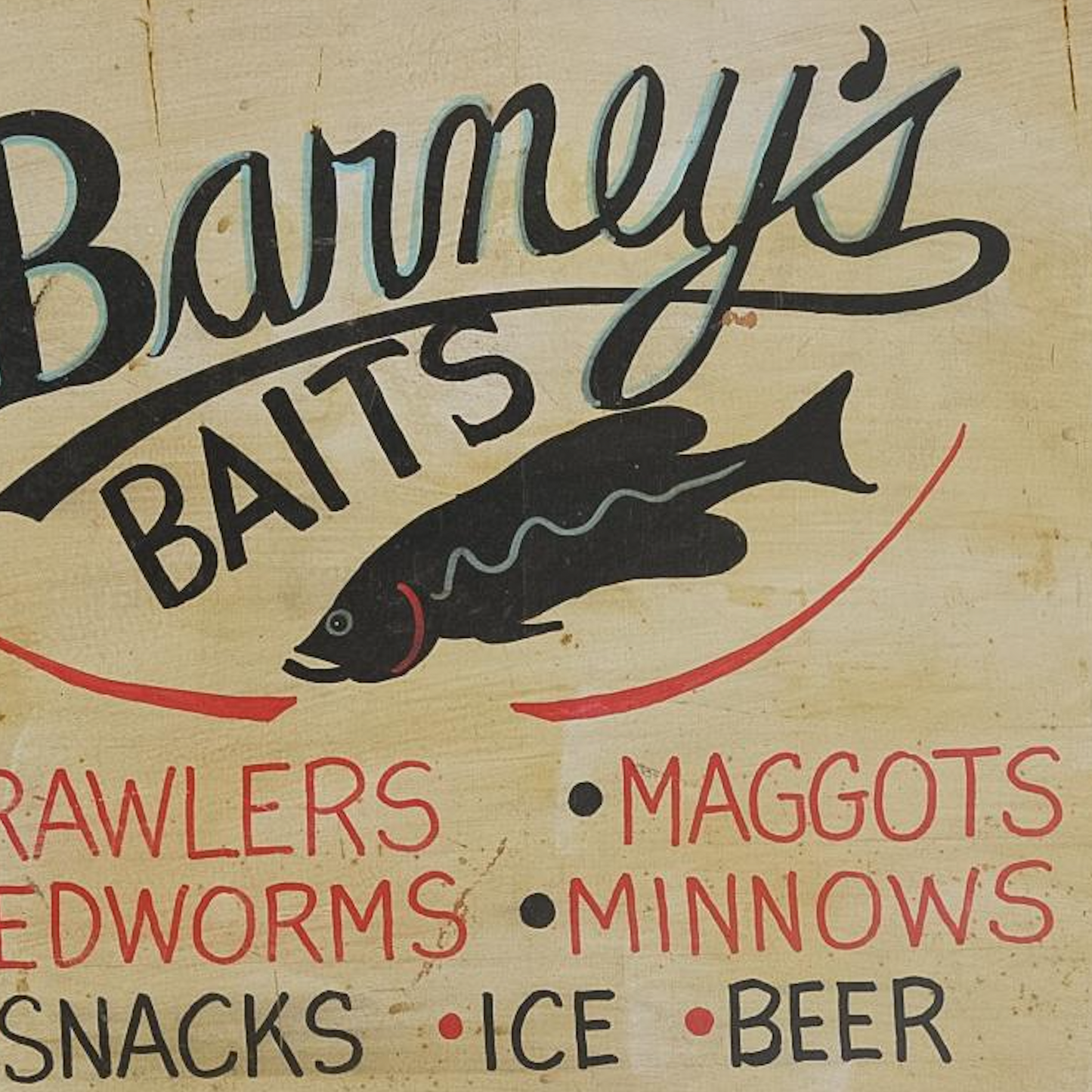Barney's Baits Sign