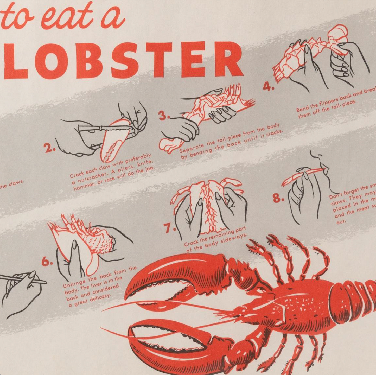 "How to Eat a Lobster" Custom Framed Placemat