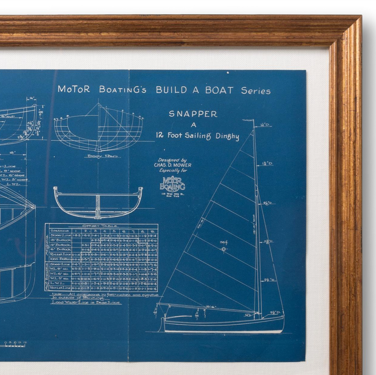 Framed '20s Dinghy Blueprint