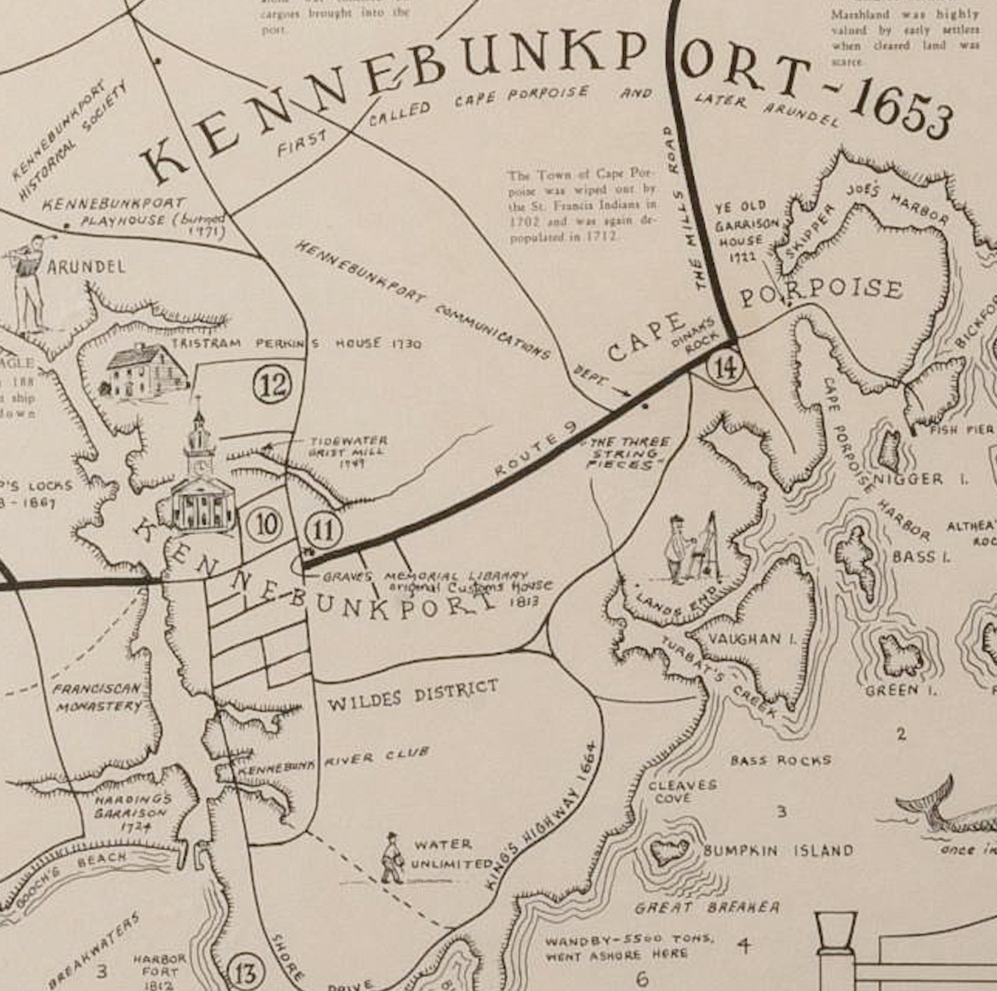 1958 Large Kennebunks Map