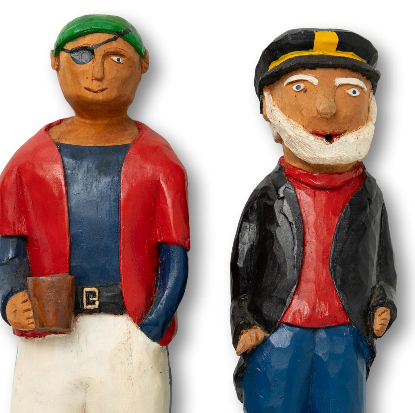 Pair of Large Carved Old Salts