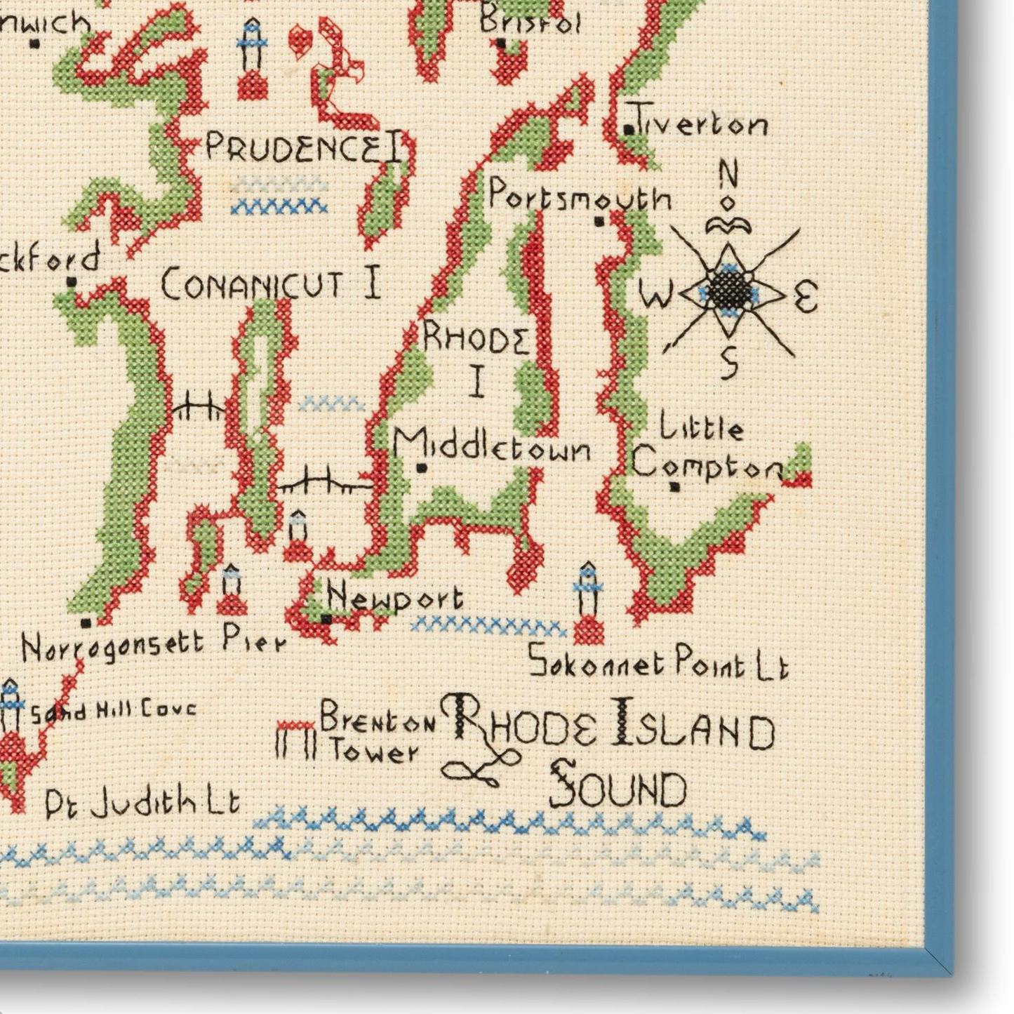 Needlework Map of Narragansett Bay, RI
