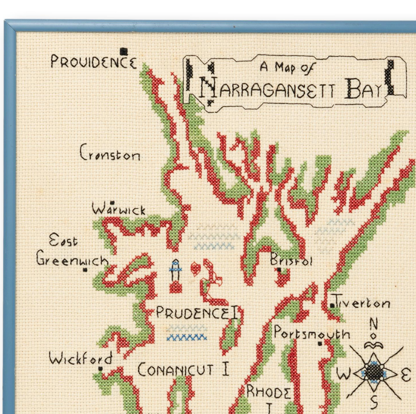 Needlework Map of Narragansett Bay, RI