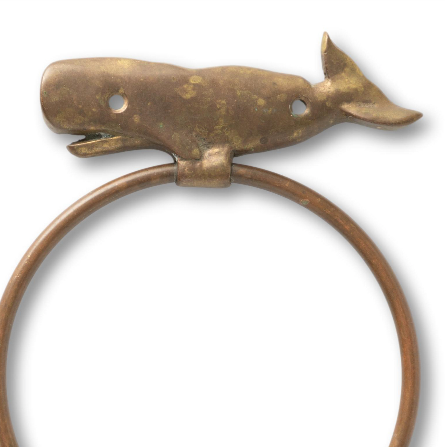 Brass Whale Towel Ring