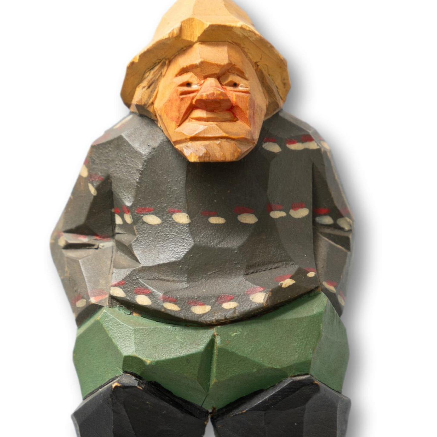 Wood Fisherman w Fair Isle Sweater & Waders