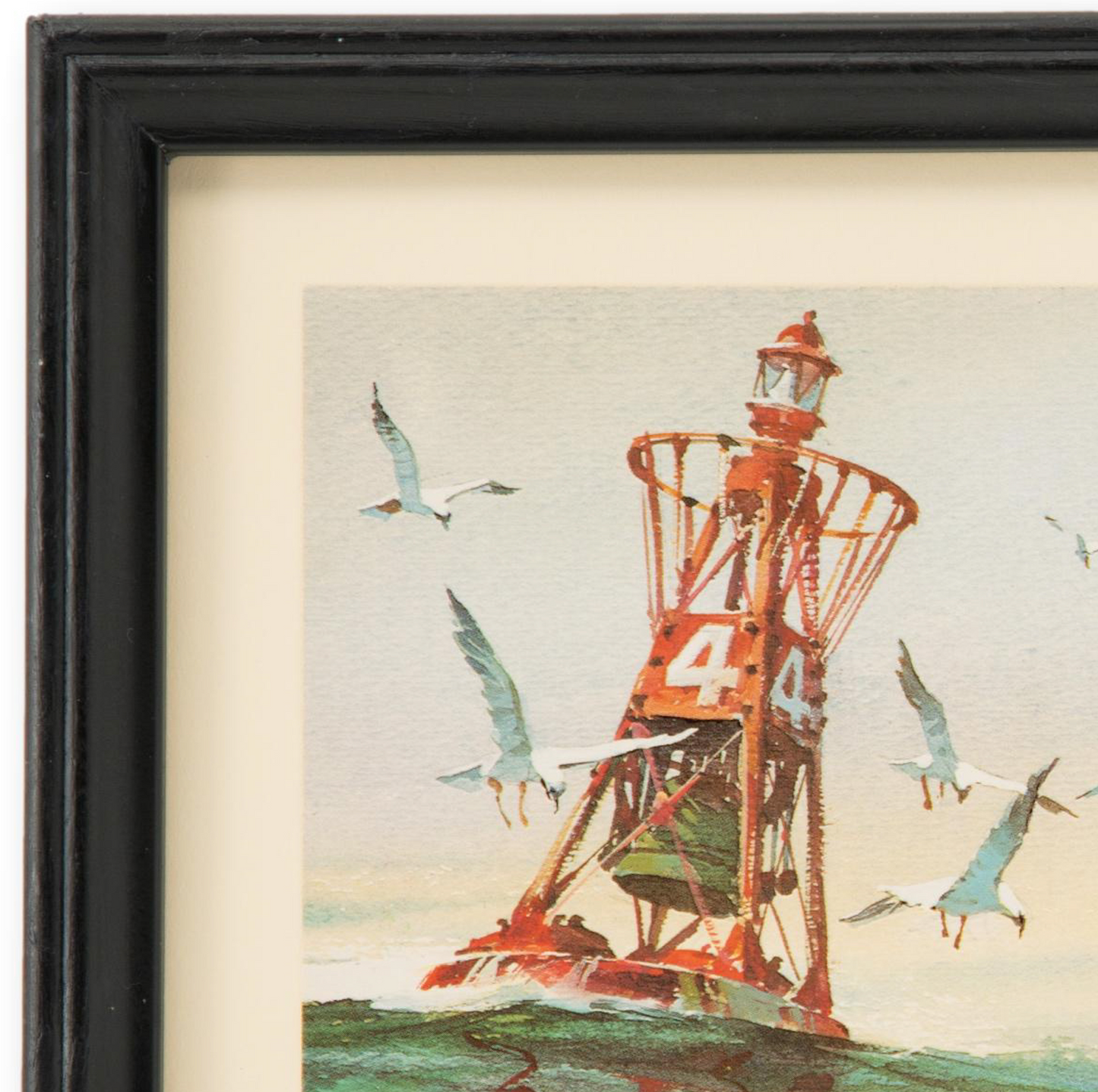 Framed Bell Buoy with Seagulls